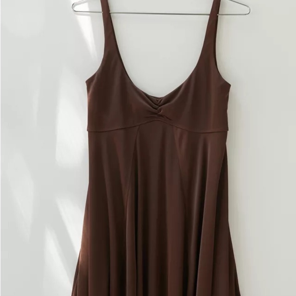 Chocolate Empire Waist Mini Dress